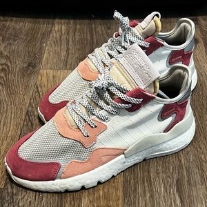 Adidas Nite Jogger Trace Pink Womens 10 Mens 9. NWOB.